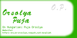 orsolya puja business card